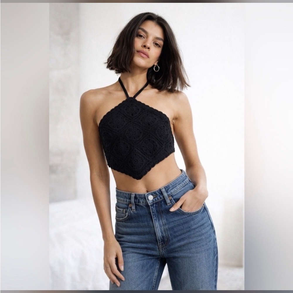 Callahan Knitwear Halter Crochet Top